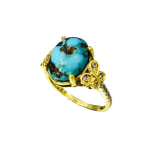 Perzische Neyshabur Turquoise Zilveren Ring voor Vrouwen – Vlinder