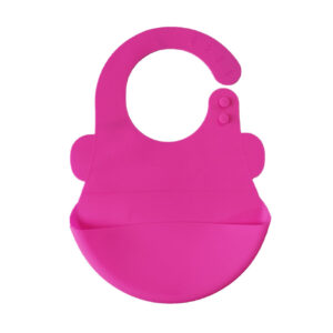 Roze Siliconen Babyslabbetje – Waterdicht & Verstelbaar