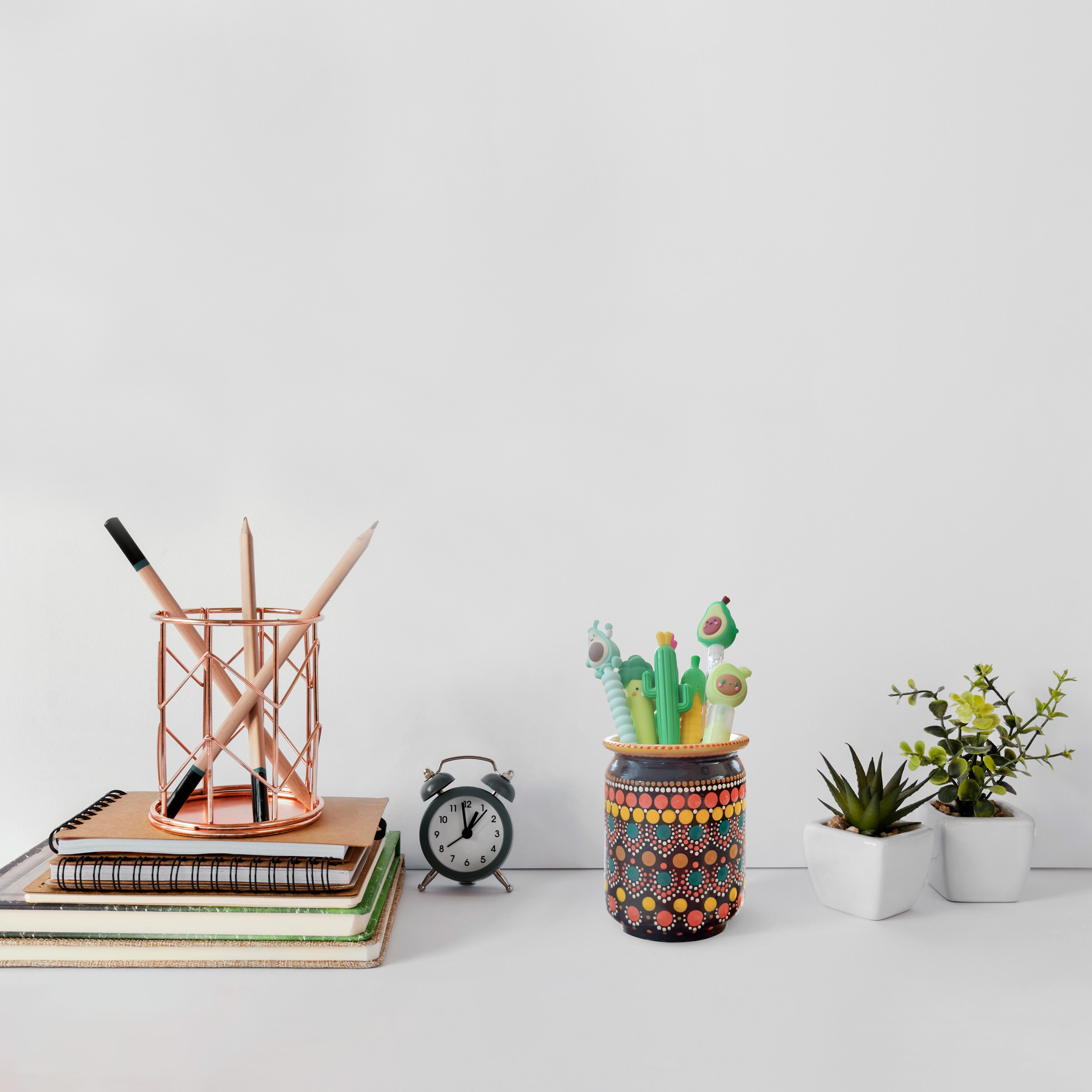 Aardewerken Make-up Borstelhouder met Punt Schilderontwerp