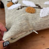 Punch Needle Kussenhoes – Geborduurde Bladeren Creme Ontwerp (Set van 2)