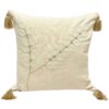 Punch Needle Kussenhoes – Geborduurde Lange Bladeren Cream Design