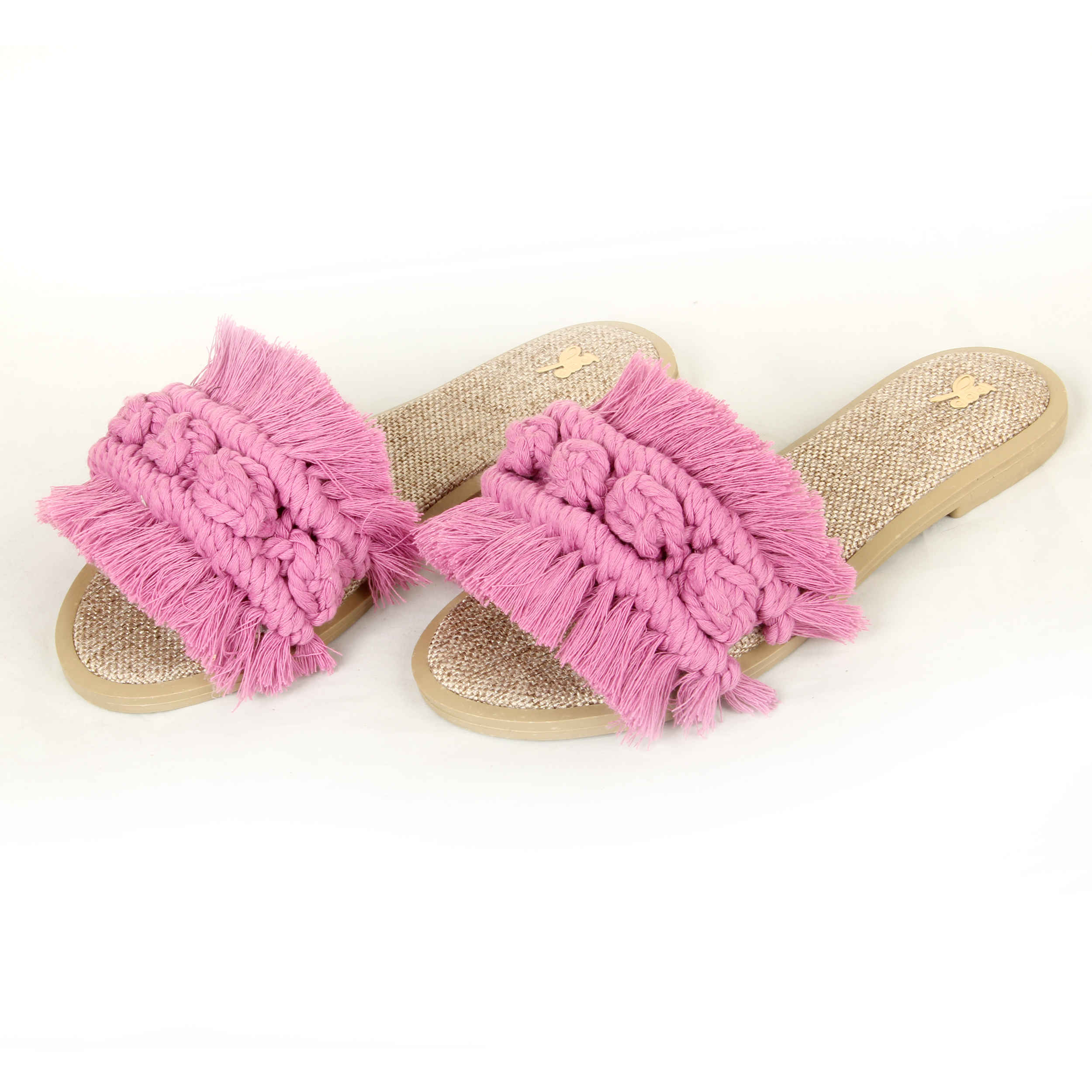 Purperen Macramé Boho Chic Slippers – Dames