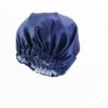 Satijnen Slaap Bonnet – Navy Blauwe Slaapkap voor Haarverzorging