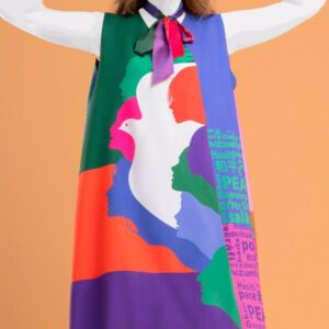 Dames Jurk & Sjaal Set Peace – Maserati Stof