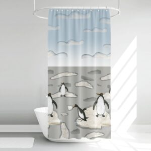 Douchegordijn met Pinguïns op IJs Ontwerp