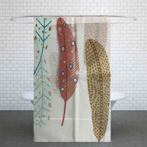 Polyester Douchegordijn met Bladpatroon