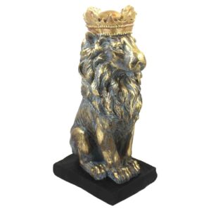Decoratieve Zittende Leeuw met Kroon – Grijs