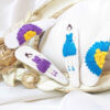 Snap Haarclip Set – Handgeborduurd Ballerina Purper