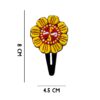 Snap Haarclip Set – Handgeborduurd Geel Bloem Design