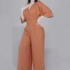 Driekwart mouwen jumpsuit voor dames