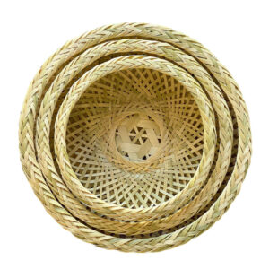 Gevlochten Bamboe Mand Handgeweven Model Cirkel Set van 3