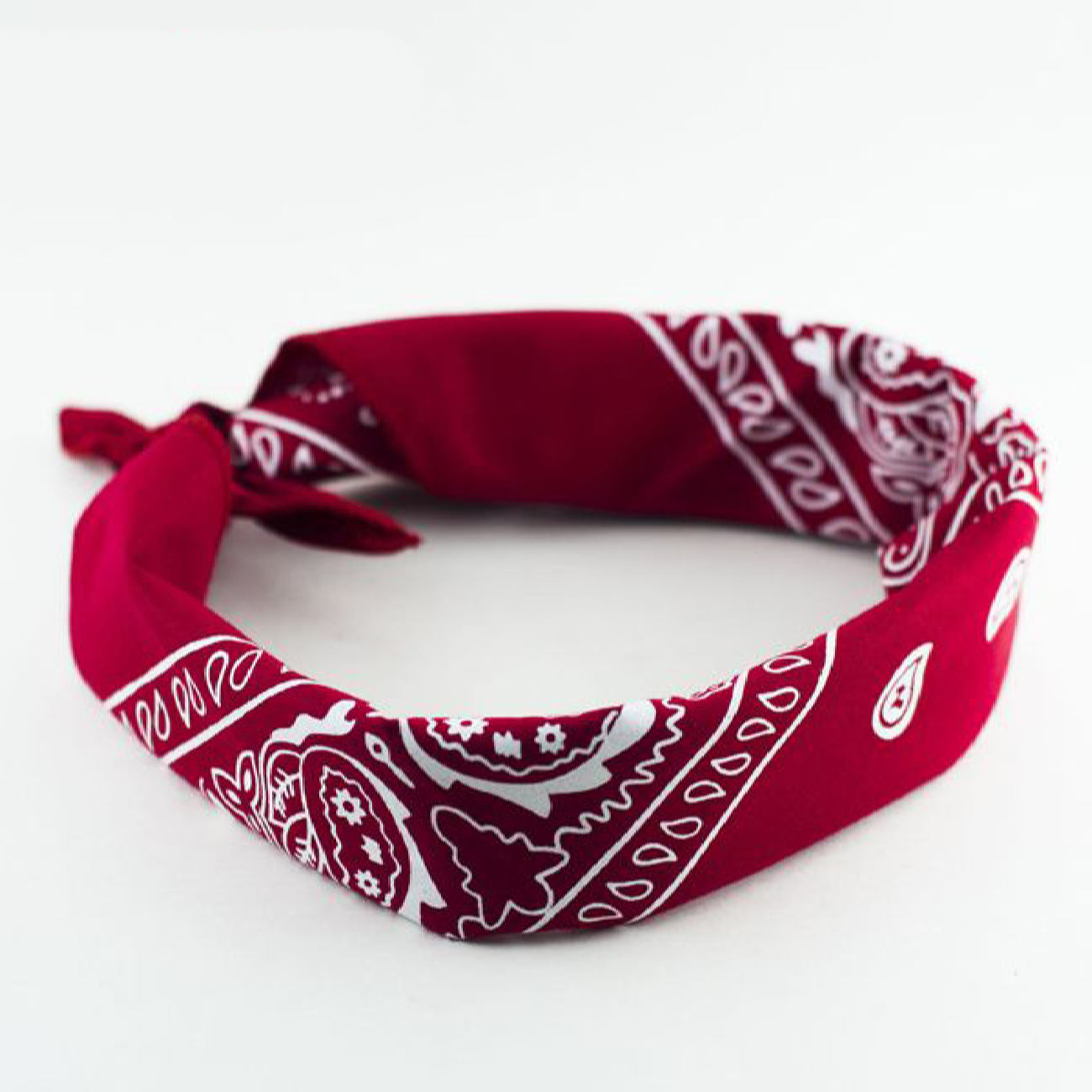 Mini Hoofddoek voor Dames – Paisley Rood