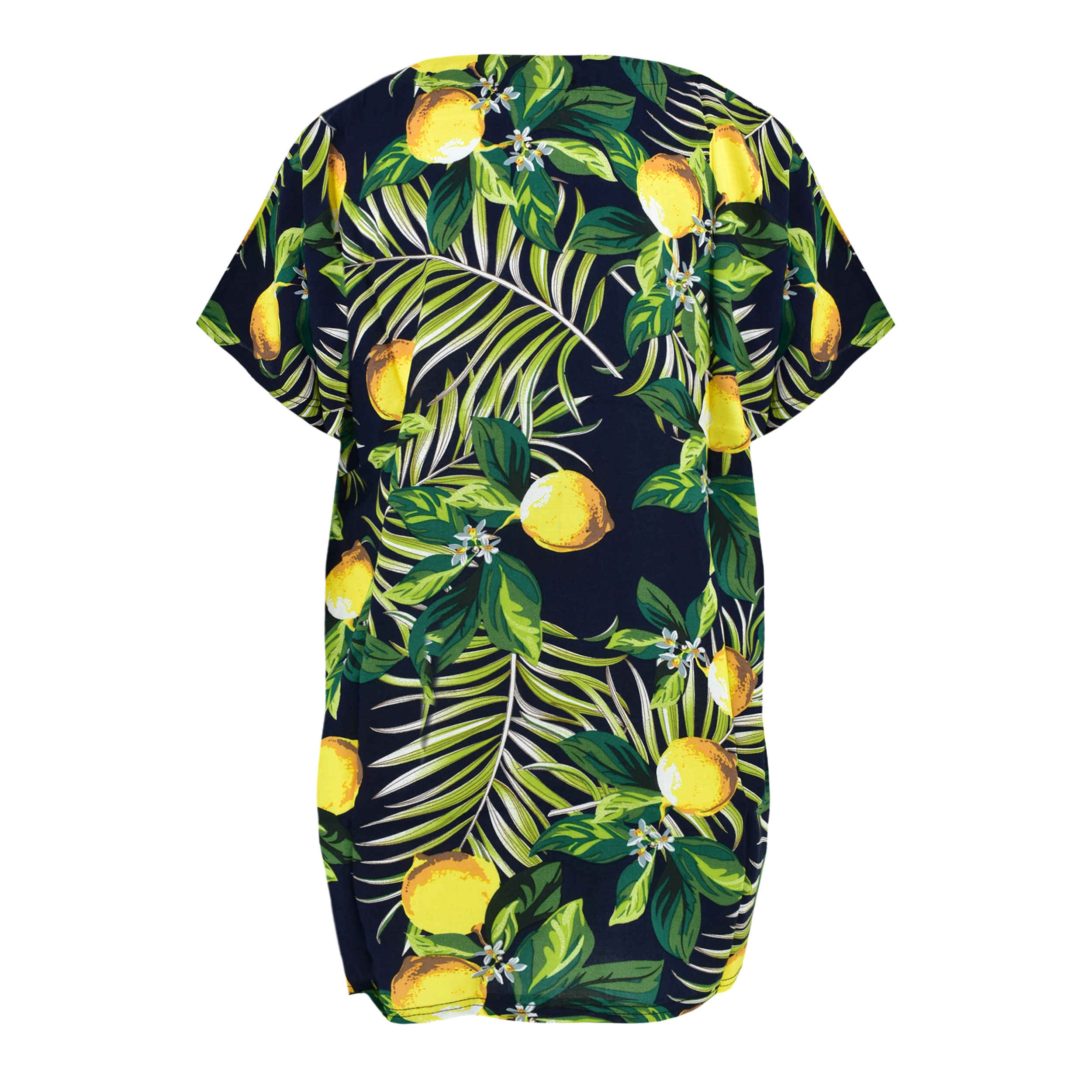 Dames Katoenen T-shirt met Korte Mouwen met Citroenontwerp