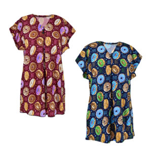 Dames Korte Mouw Shirt met Donut Ontwerp Set van 2