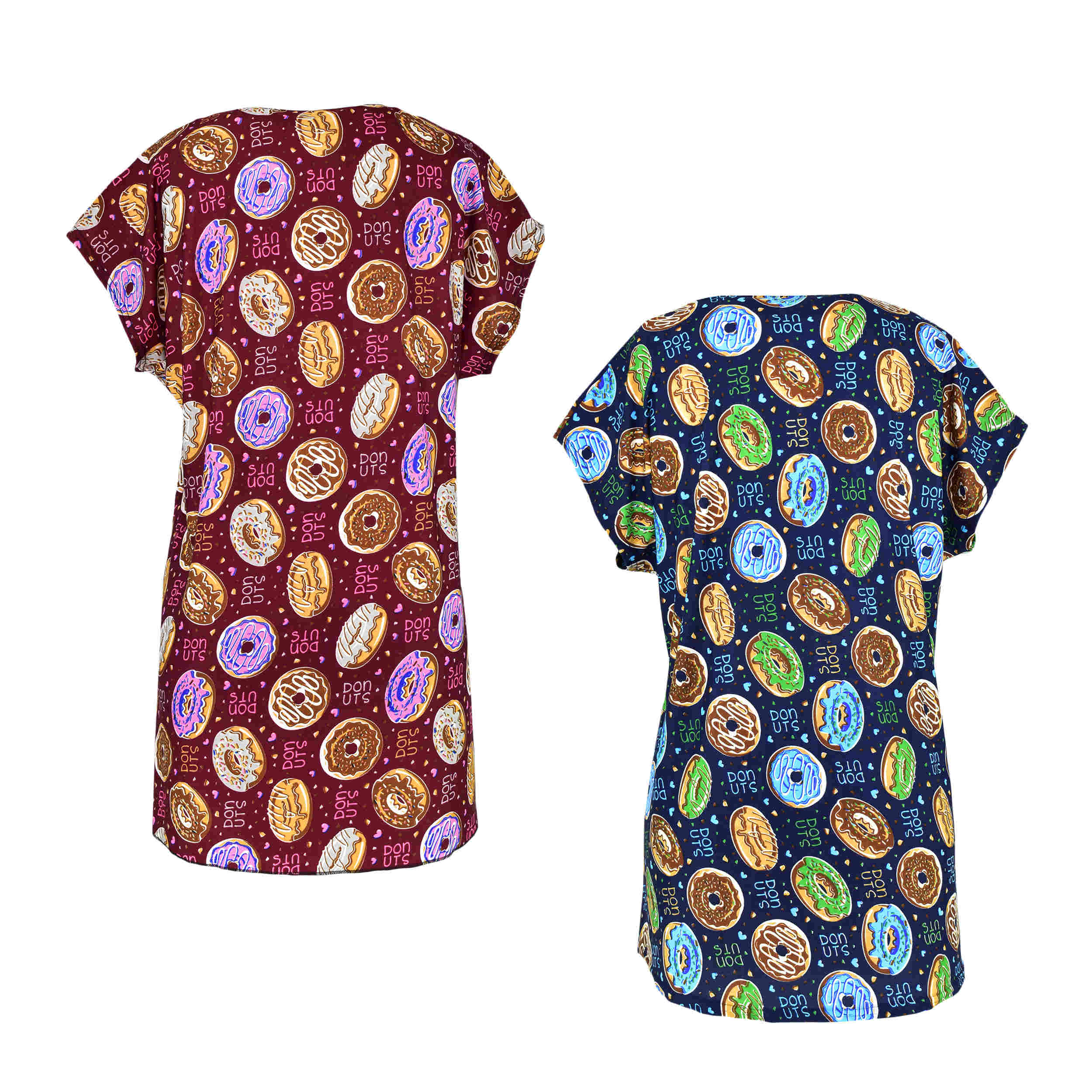 Dames Korte Mouw Shirt met Donut Ontwerp Set van 2