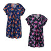 Dames Katoenen T-shirt met Korte Mouwen met Bloemontwerp Set van 2