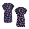 Dames Katoenen T-shirt met Korte Mouwen met Bloemontwerp Set van 2