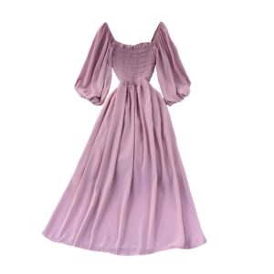 Zomer Maxi Jurk Puffy – Roze Pasvorm