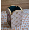 Houten Make-up Borstelhouder met Bloemmotief