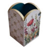 Houten Make-up Borstelhouder met Bloemmotief