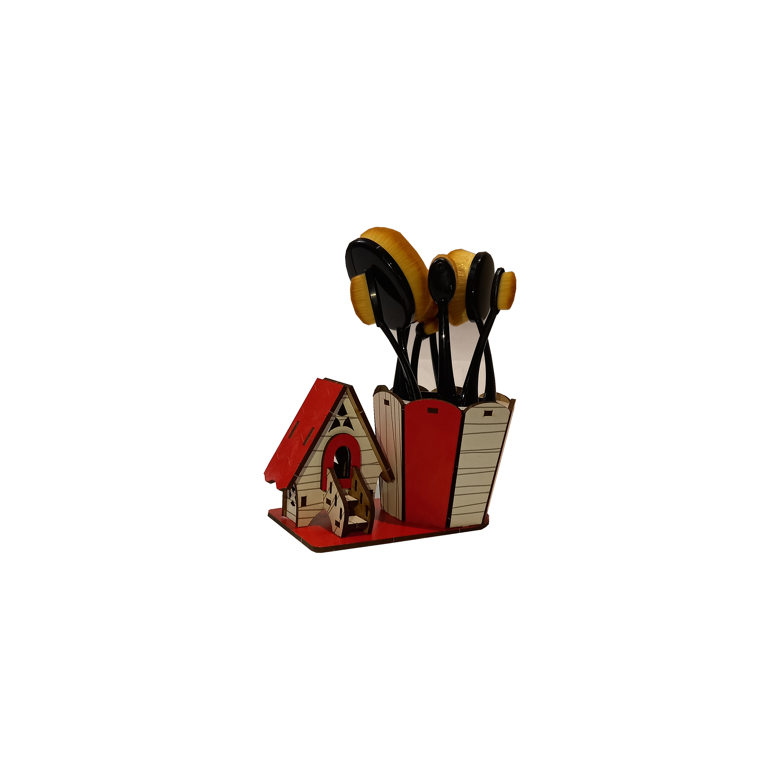 Houten Make-up Borstelhouder in Cottage Design
