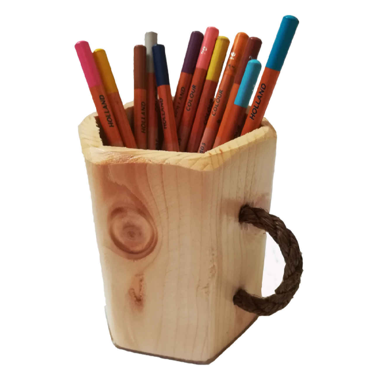 Houten Make-up Beker met Touwhandvat