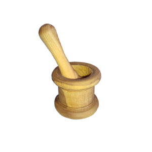 Houten Vijzel & Stamper Set Handgemaakt Model Lara