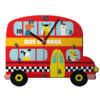 Houten Kinderkamer Wandklok met Dieren Schoolbus