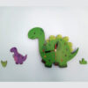 Houten Kinderkamer Wandklok met Schattig Dinosaurusontwerp