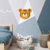 Houten Kinderkamer Wandklok with Schattig Tijgerontwerp