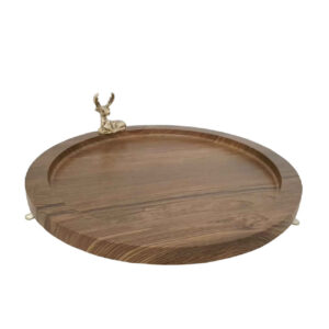 Rond Houten Dienblad met Voet – Elegant Hertontwerp