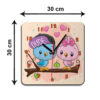 Houten Wandklok voor Kinderkamer Model Baby Uilen