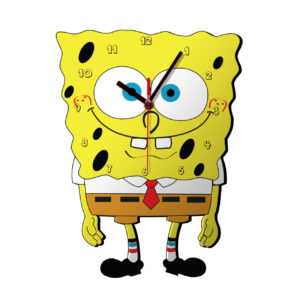 Houten Wandklok voor Kinderkamer Model SpongeBob