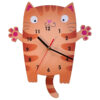 Houten Wandklok voor Kinderkamer met Kat Ontwerp