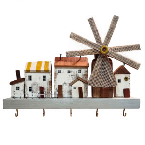 Houten Sleutelhouder voor aan de Muur met Huisje-ontwerp