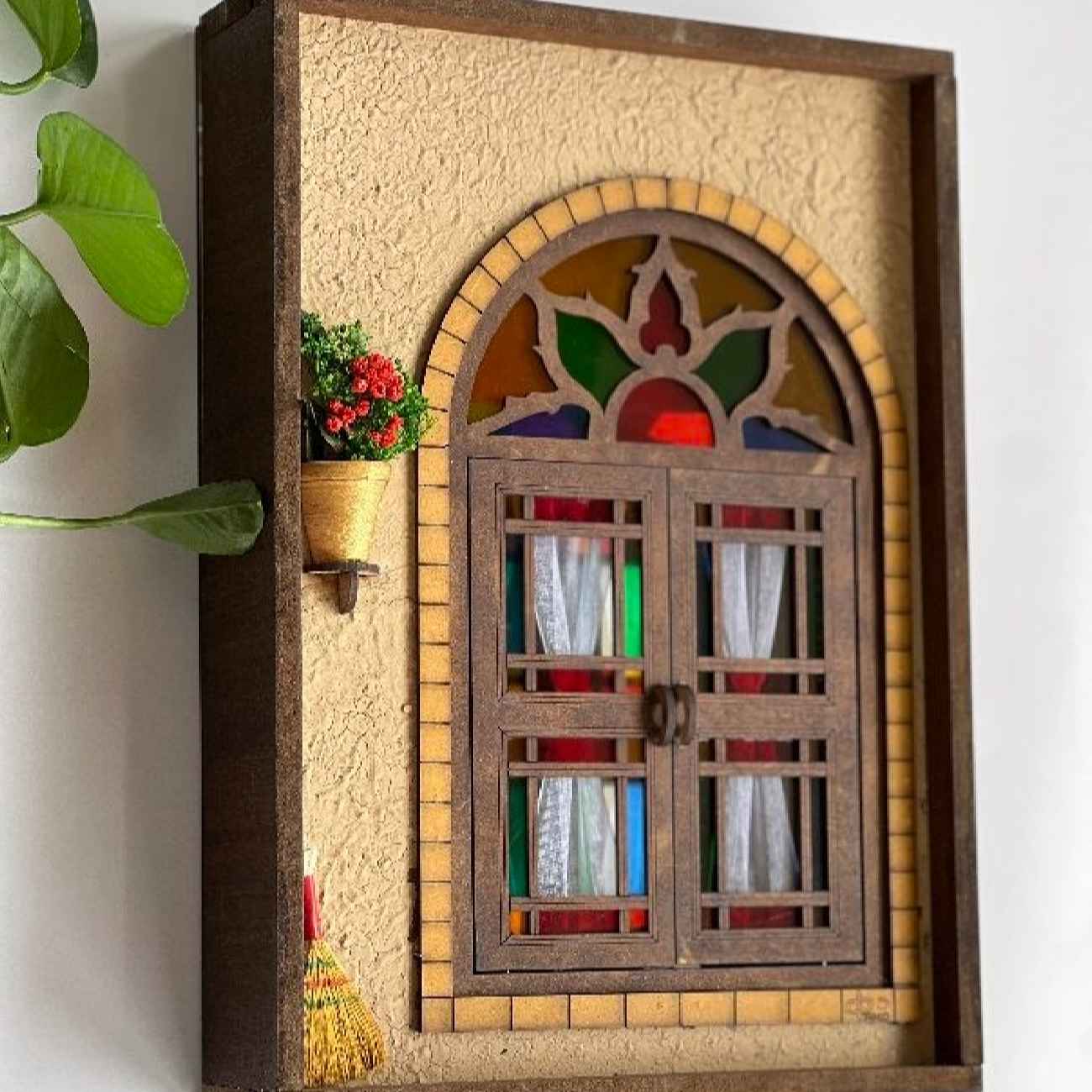 Handgemaakte Perzische Houten Muur Sleutelhouder – Cottage Raamontwerp