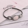 Boheemse Geborduurde Macramé Armband – Rozenkwarts