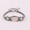 Boheemse Geborduurde Macramé Armband – Rozenkwarts