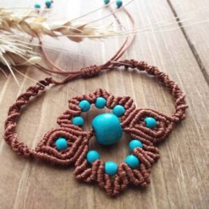 Boheemse Geborduurde Macramé Armband – Ster