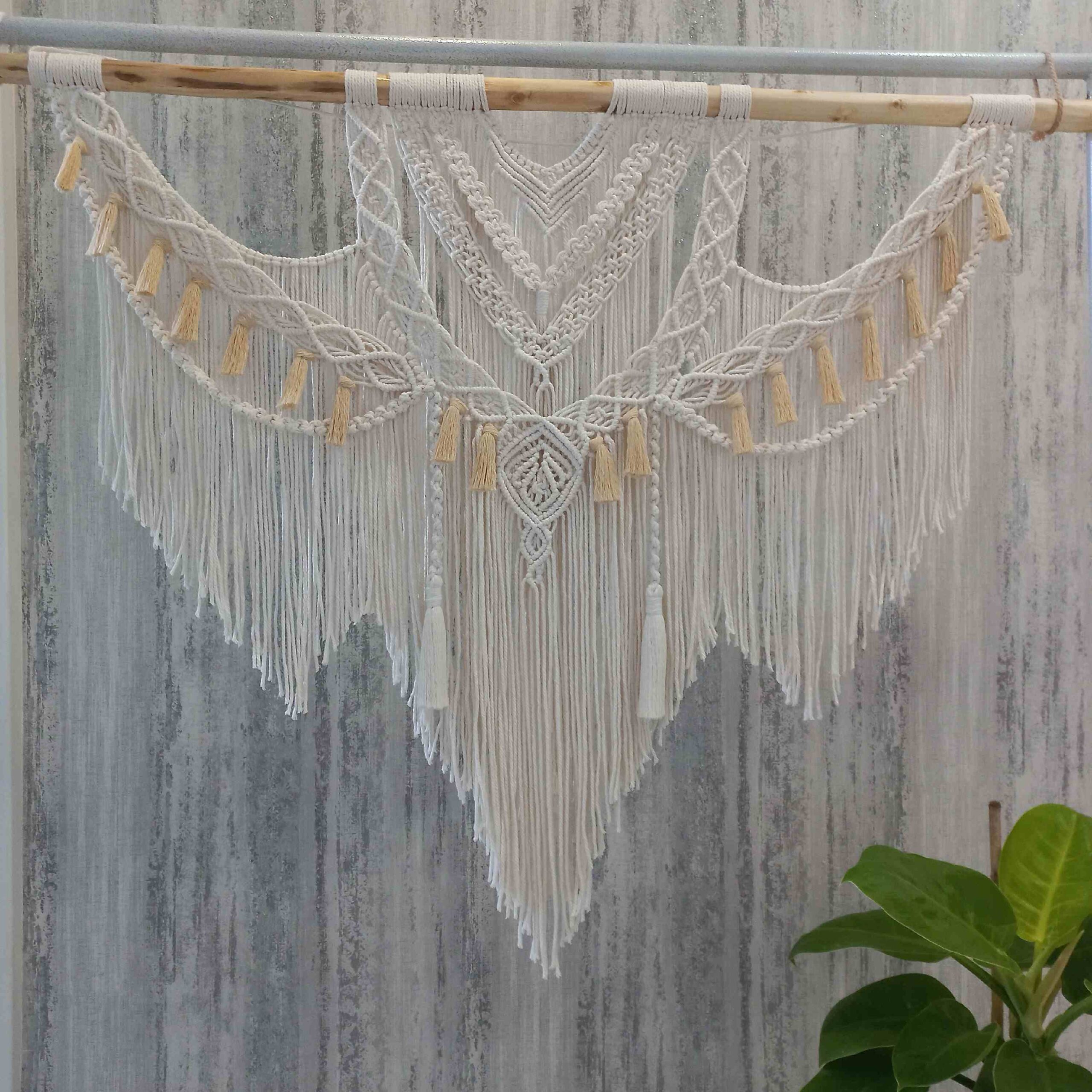 Boheemse Macramé Wandtapijt Kunst Model Engel