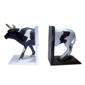 Witte Koe Sculptuur Boekensteun – Artistiek