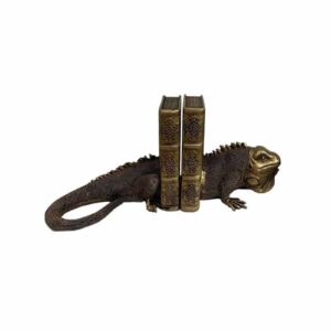 Iguana boekensteun – Unieke bronzen sculptuur
