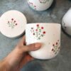 Keramische Voorraadpot met Bloem Ontwerp Set van 3