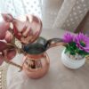 Traditionele Koperen Dallah Arabische Koffiepot – Vertind van Binnen met Messing Handvat