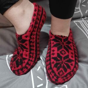 Gehaakte Giveh Slippers voor Vrouwen – Rood
