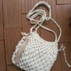 Gehaakte Macramé Tote Schoudertas – Wit