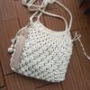 Gehaakte Macramé Tote Schoudertas – Wit