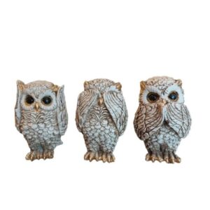 Decoratieve Baby Uilen Beeldjes – Ogen van Wijsheid