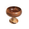 Decoratieve Houten Kom met Voet Natuurlijk Handgemaakt