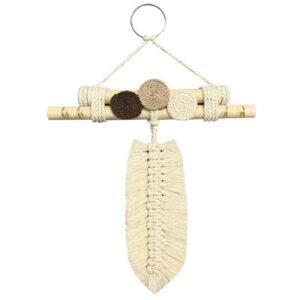 Decoratieve & Handgemaakte Wand Sleutelhouder met Macramé Ontwerp